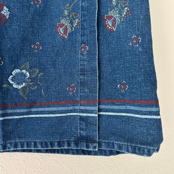 Requirements Denim wrap skirt with flowers Cottagecore boho bohemian casual - Picture 4 of 9
